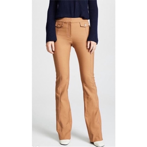 Derek Lam 10 Crosby Flare Trousers in a tan/brown women's sz 0 career office - Picture 2 of 16